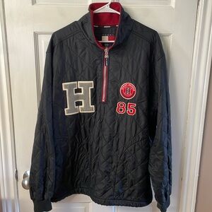 Tommy Hilfiger vintage pullover quilted varsity quarter zip jacket men’s size L